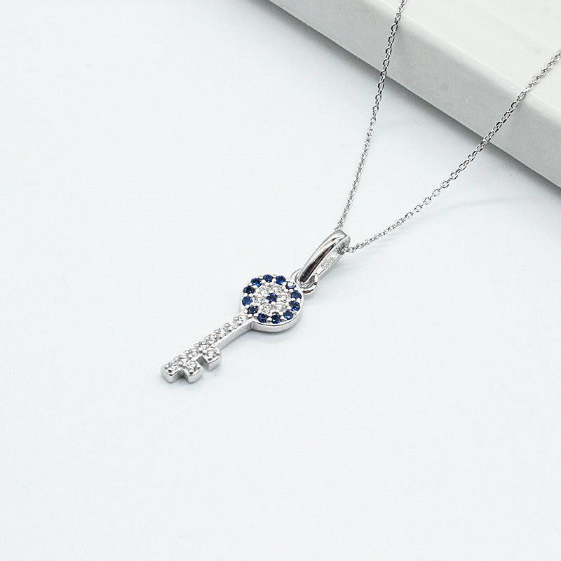 Women's 925 silver key pendant necklace, view 3 - MRSLM