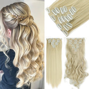 long wavy ombre clip-in hair extensions, view 13 - MRSLM