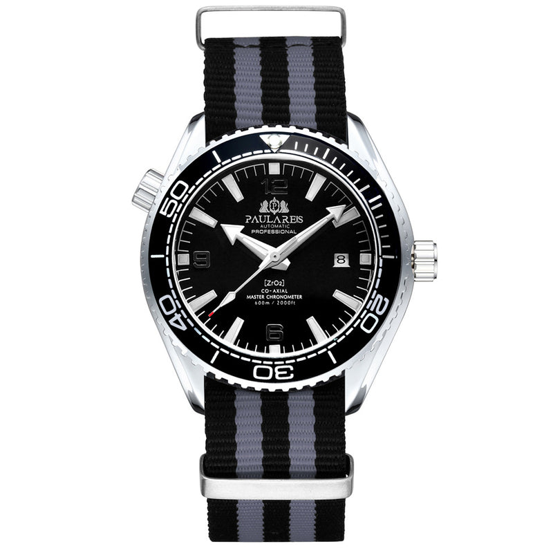 men's automatic mechanical canvas strap watch, view 8 - MRSLM
