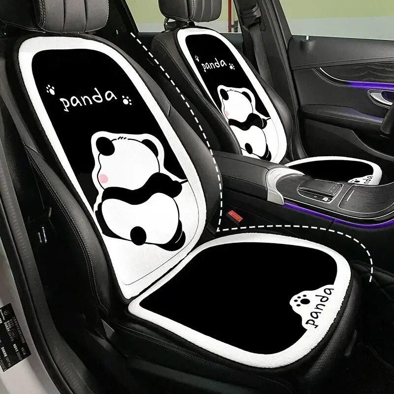 Warm Panda Plush Car Seat Cushion - Universal Fit for Autumn & Winter