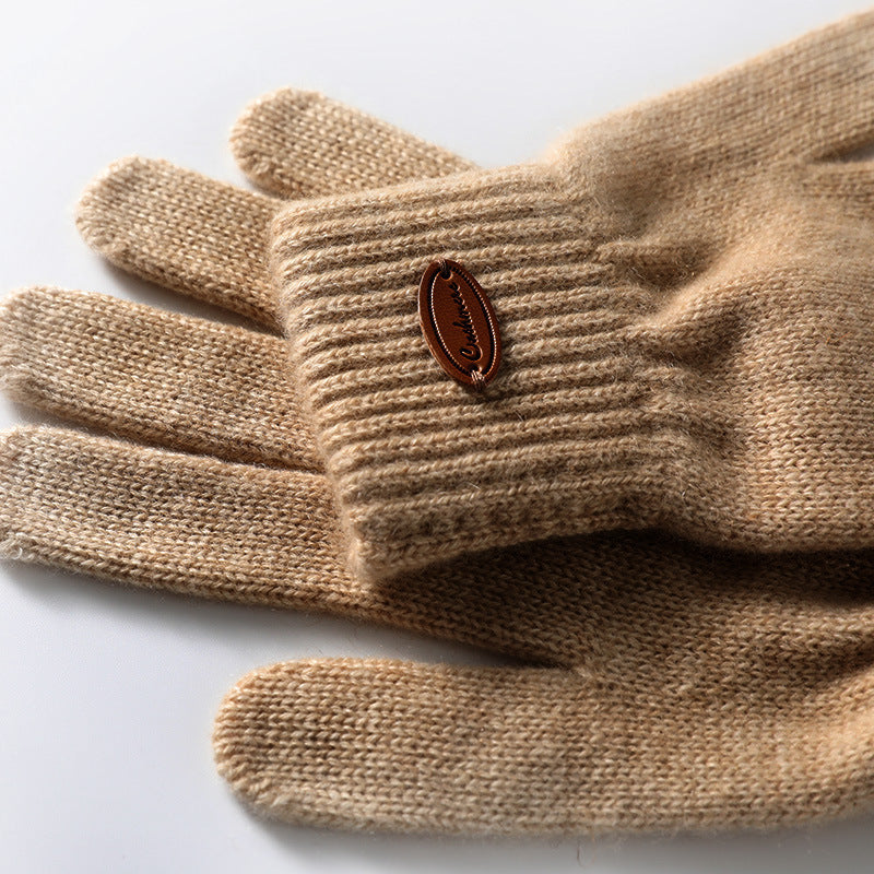 Pure cashmere knitted finger gloves, view 4 - MRSLM