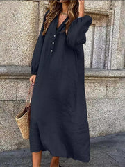 retro cotton linen swing dress, view 10 - MRSLM