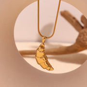 18k gold plated snake chain necklace, view 5 - MRSLM