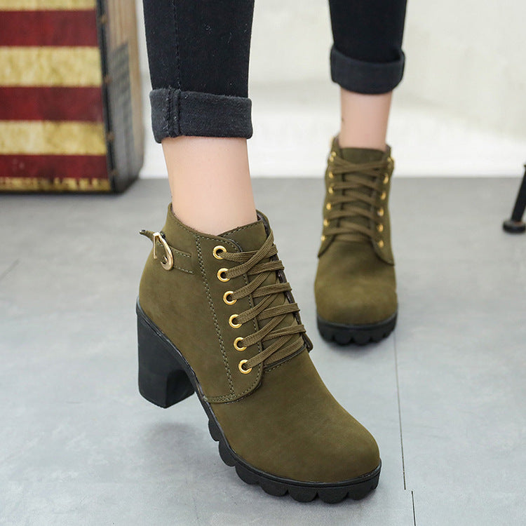 Chunky block heel buckle ankle boots - MRSLM