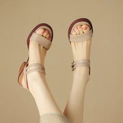 Retro high heel leather sandals, view 7 - MRSLM