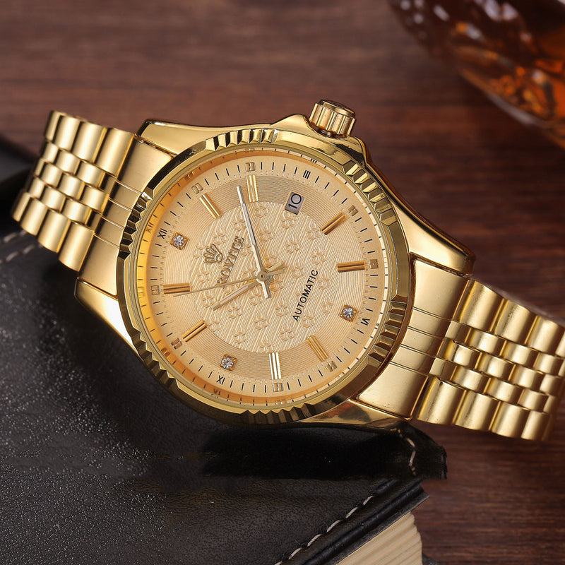 gold tourbillon-style business watch, view 4 - MRSLM