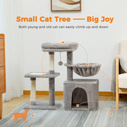 compact 2-in-1 cat tree condo, view 9 - MRSLM