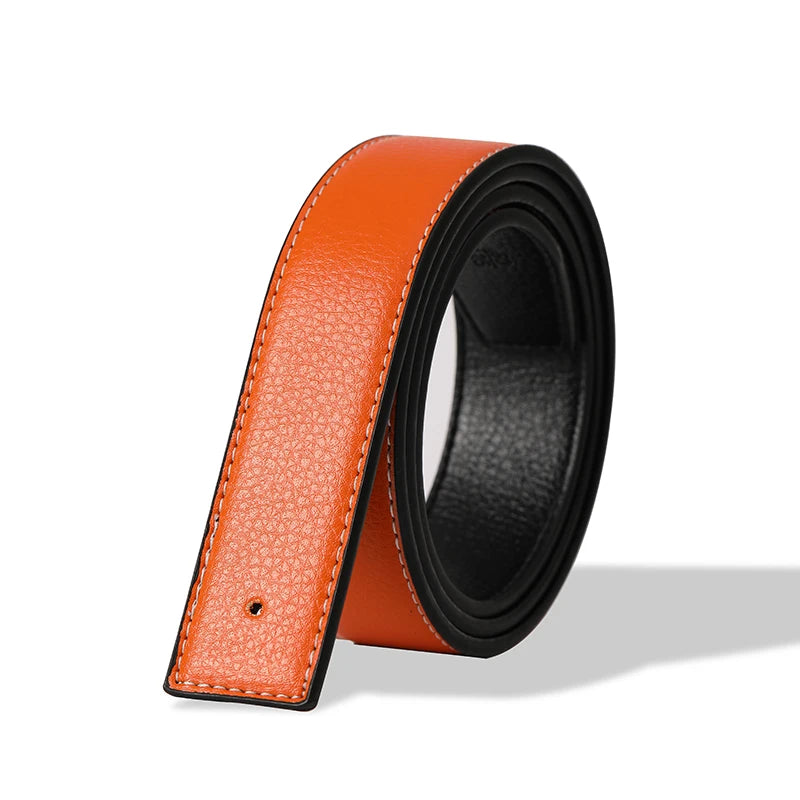 men's no-buckle split leather belt, view 3 - MRSLM