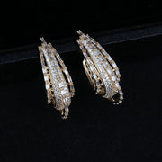 zircon multi-layer drop earrings, view 2 - MRSLM