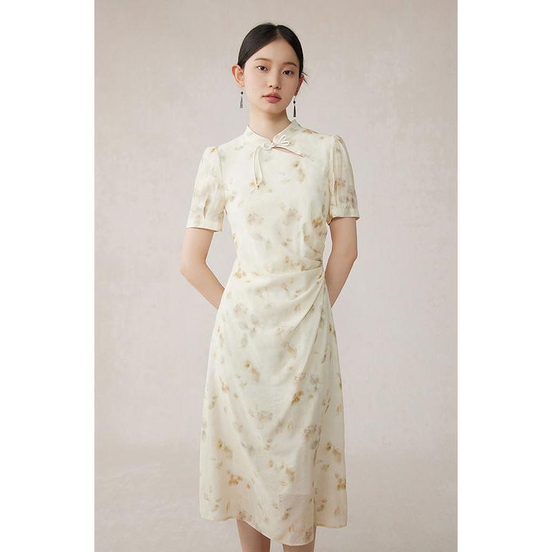 floral embroidered cheongsam dress, view 2 - MRSLM