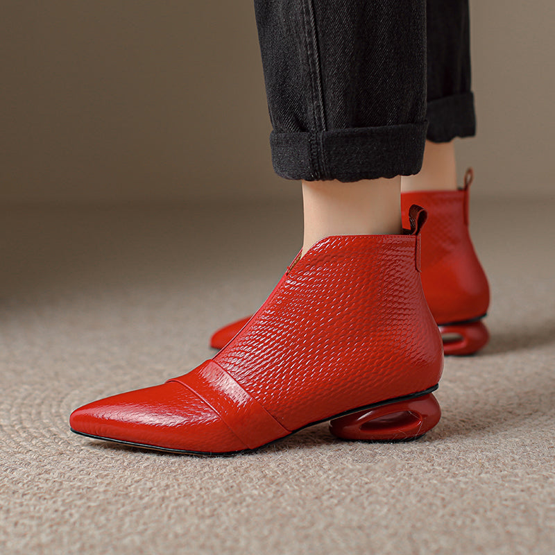 leather wedge boots, view 9 - MRSLM