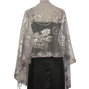 long tassel sequin shawl, view 5 - MRSLM