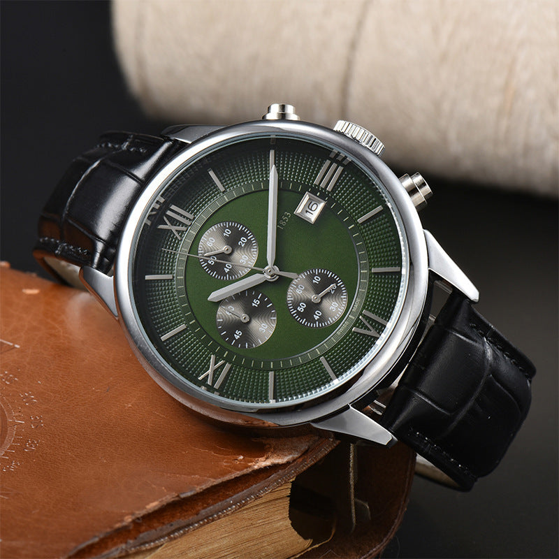 casual leather belt quartz watch, view 11 - MRSLM