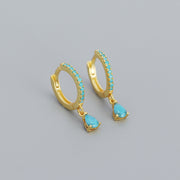 sterling silver colored stone earrings - MRSLM