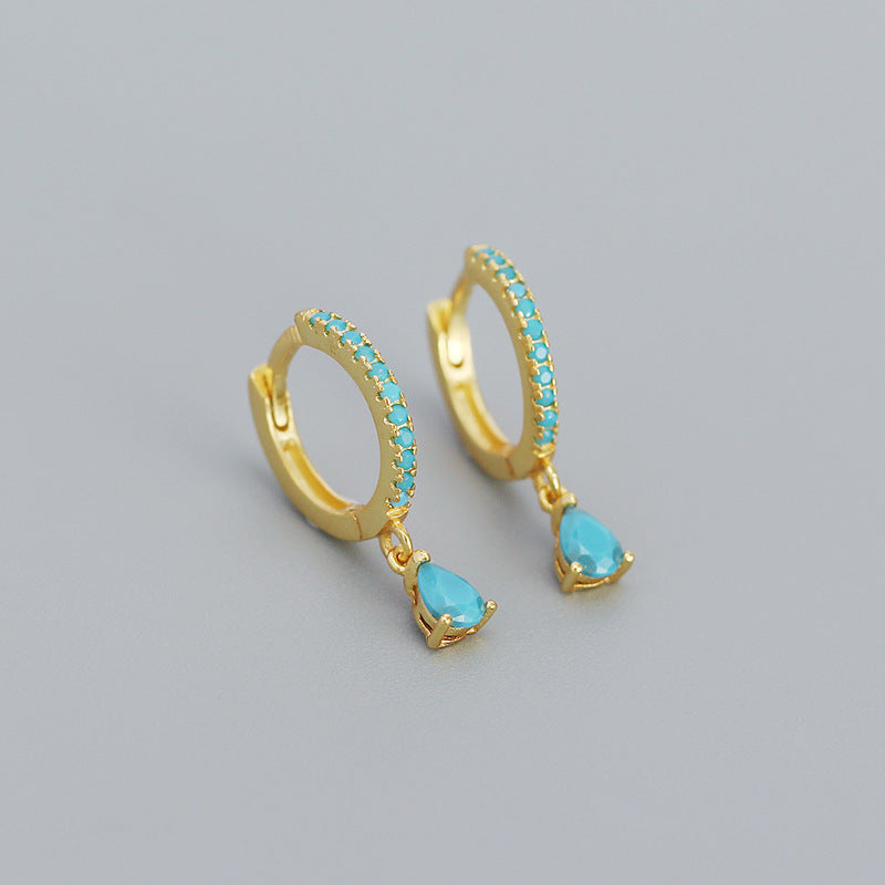 sterling silver colored stone earrings - MRSLM