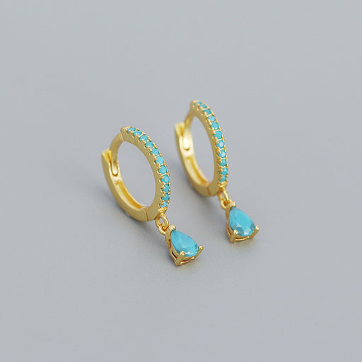 sterling silver colored stone earrings - MRSLM