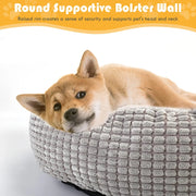 cozy hooded fluffy round pet bed, view 6 - MRSLM
