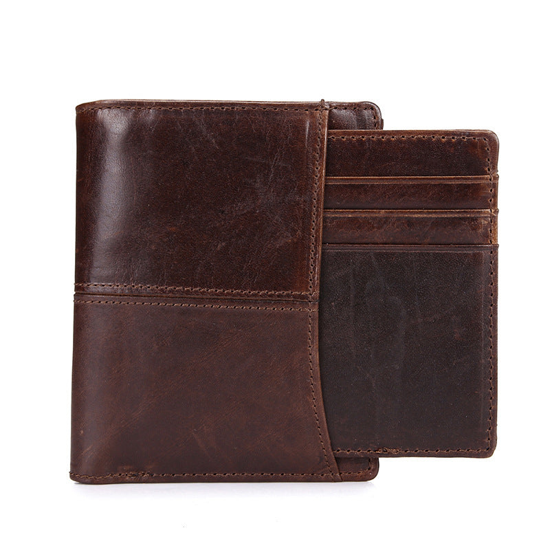 Men's brown leather wallet, view 2 - MRSLM