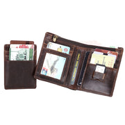 Men's brown leather wallet, view 4 - MRSLM