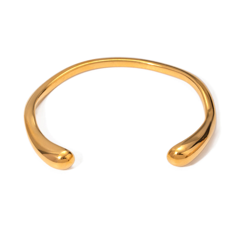 gold plated open bangle bracelet, view 8 - MRSLM
