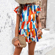 women's geometric printed top, view 3 - MRSLM