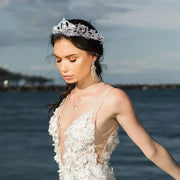 handmade rhinestone pearl tiara, view 9 - MRSLM