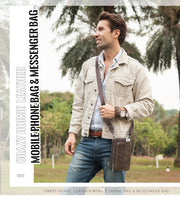retro cowhide phone bag, view 8 - MRSLM
