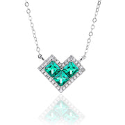 sterling silver heart pendant necklace, view 4 - MRSLM