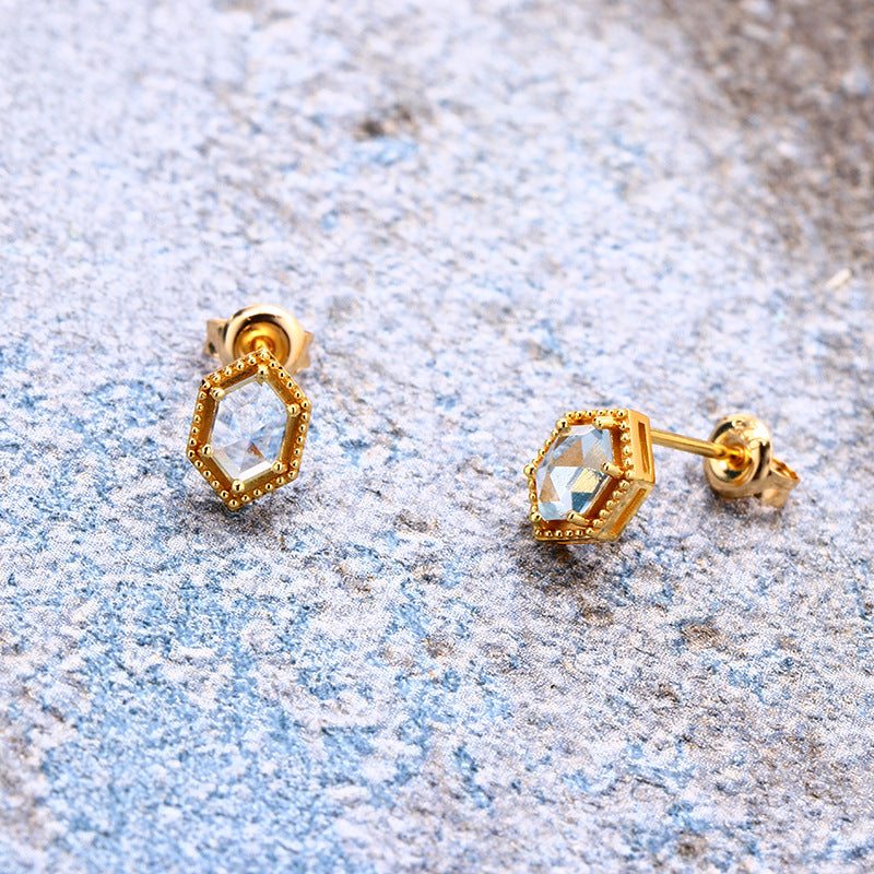 sky blue topaz stud earrings, view 4 - MRSLM