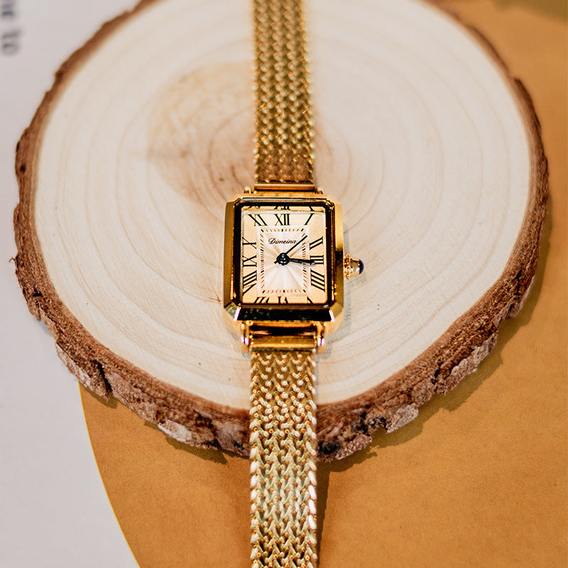 Women's rectangular Milan mesh belt watch, view 5 - MRSLM