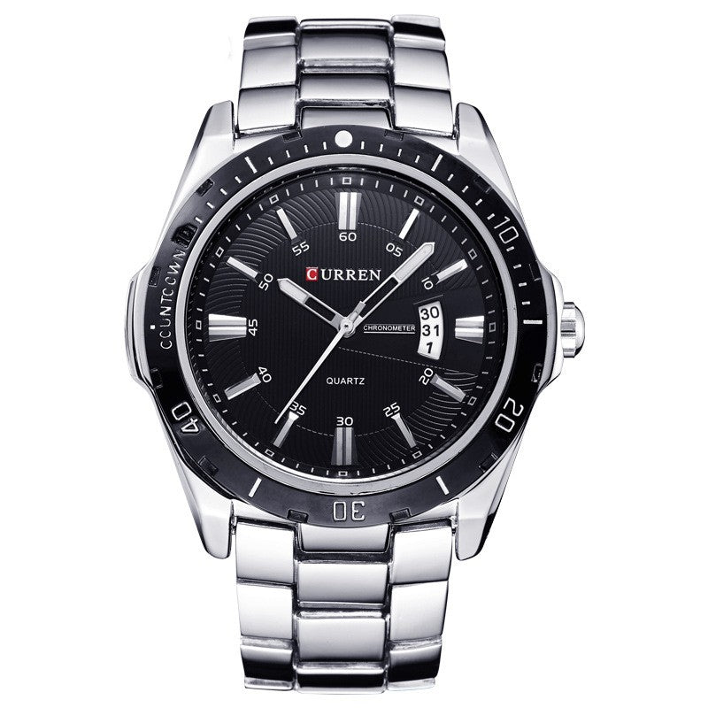 men's steel band quartz business watch, view 4 - MRSLM