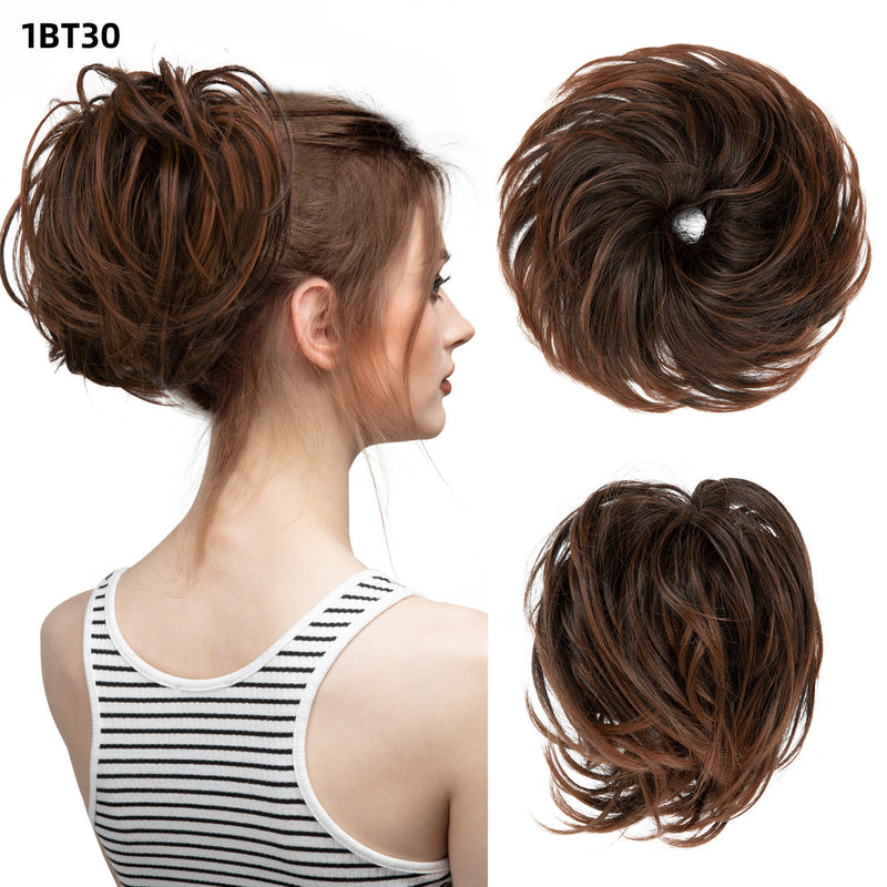 fluffy curly hair bun chignon, view 4 - MRSLM