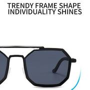 polygonal double bridge sunglasses, view 18 - MRSLM