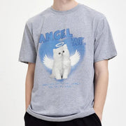 angel cat graphic cotton t-shirt - MRSLM
