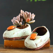 ceramic boot vase for succulents, view 4 - MRSLM