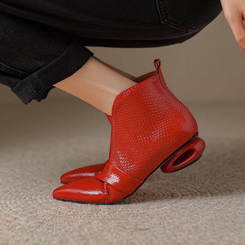 leather wedge boots, view 10 - MRSLM