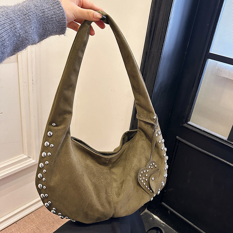 plush underarm tote handbag, view 9 - MRSLM