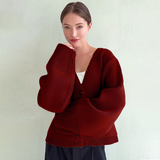 women's loose cardigan sweater, view 2 - MRSLM