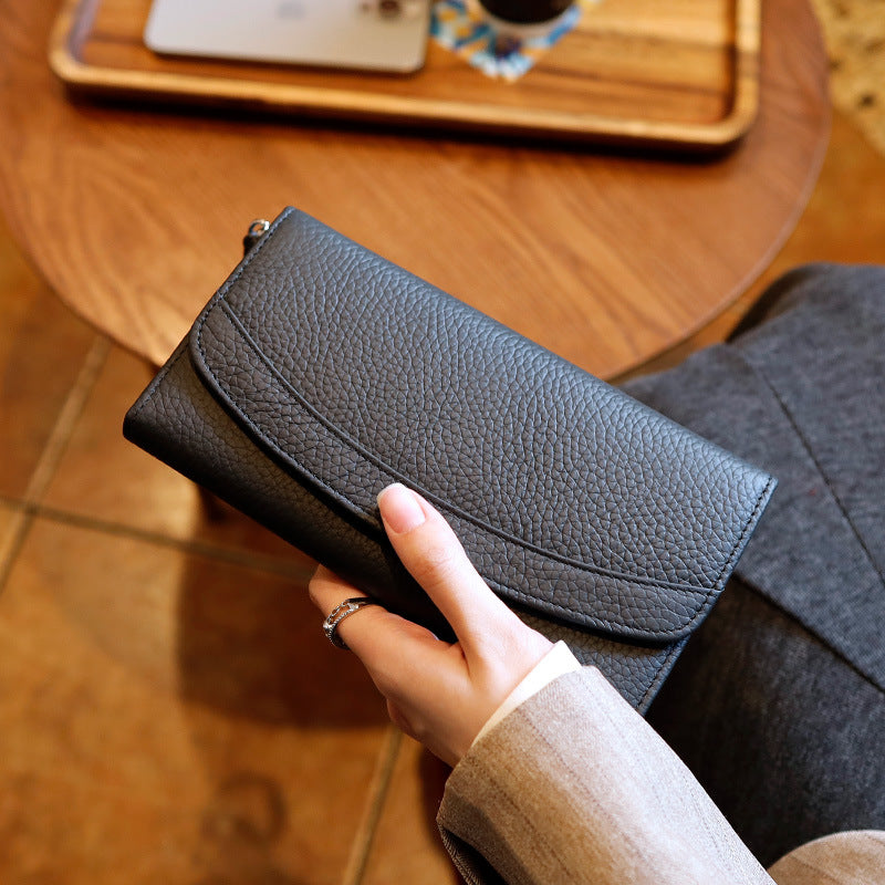 women's long leather clutch, view 4 - MRSLM
