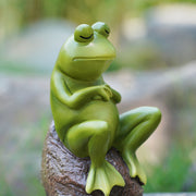 Charming resin thinking frog figurine, view 4 - MRSLM
