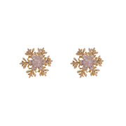rotatable zircon snowflake ear studs, view 2 - MRSLM