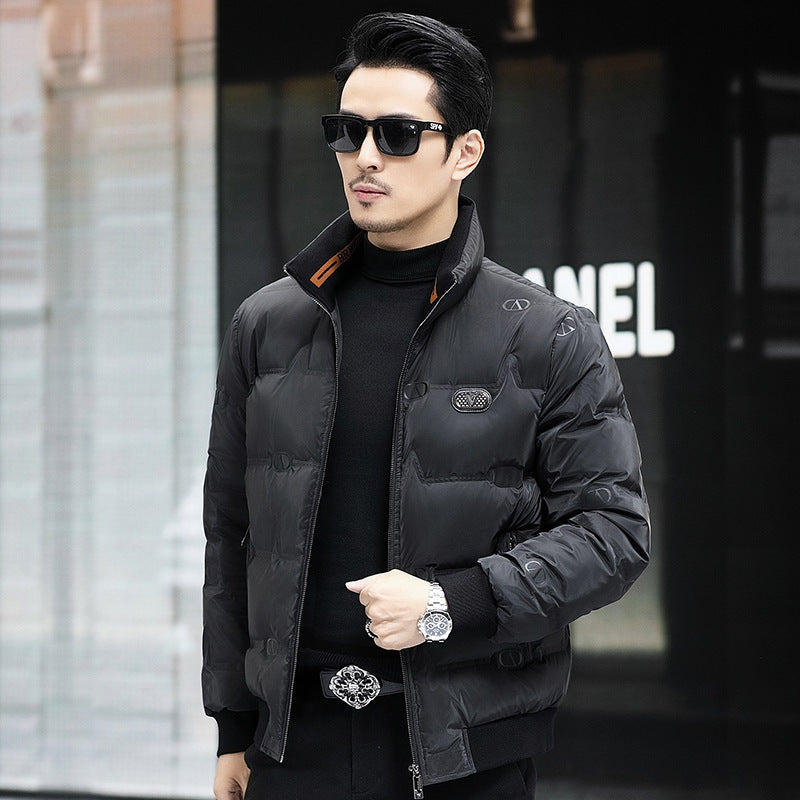 Men's stand collar duck down coat, view 17 - MRSLM