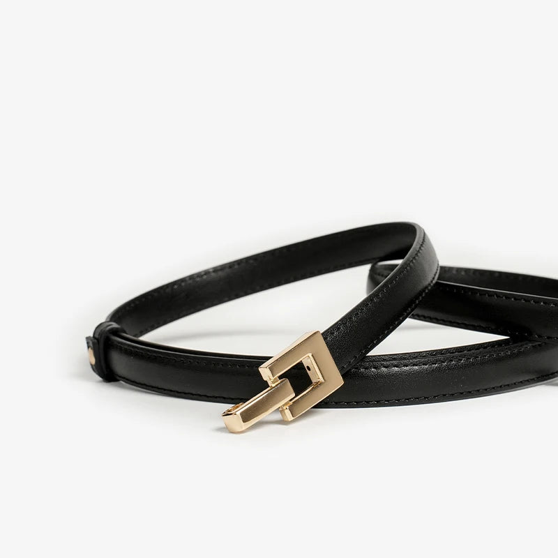 women's genuine leather slim belt, view 7 - MRSLM