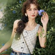 u neck plaid sleeveless vest, view 2 - MRSLM