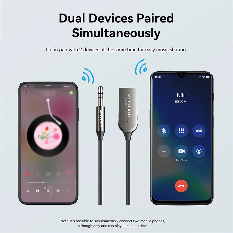 Bluetooth 5.4 aux adapter car receiver, view 6 - MRSLM