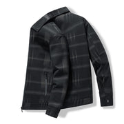 mens turn-down collar plaid coat, view 4 - MRSLM