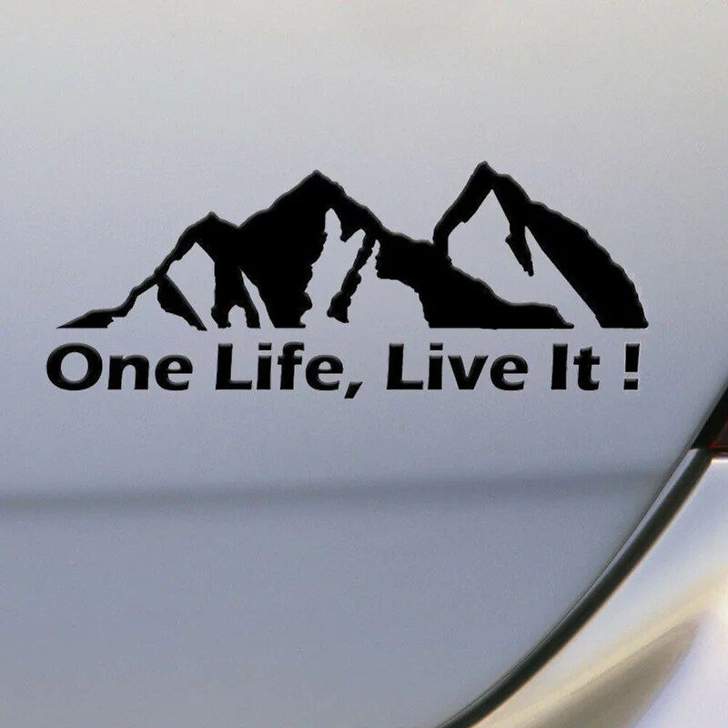 One Life Live It mountain car sticker, view 7 - MRSLM