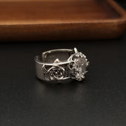 vintage boulder flower silver ring - MRSLM