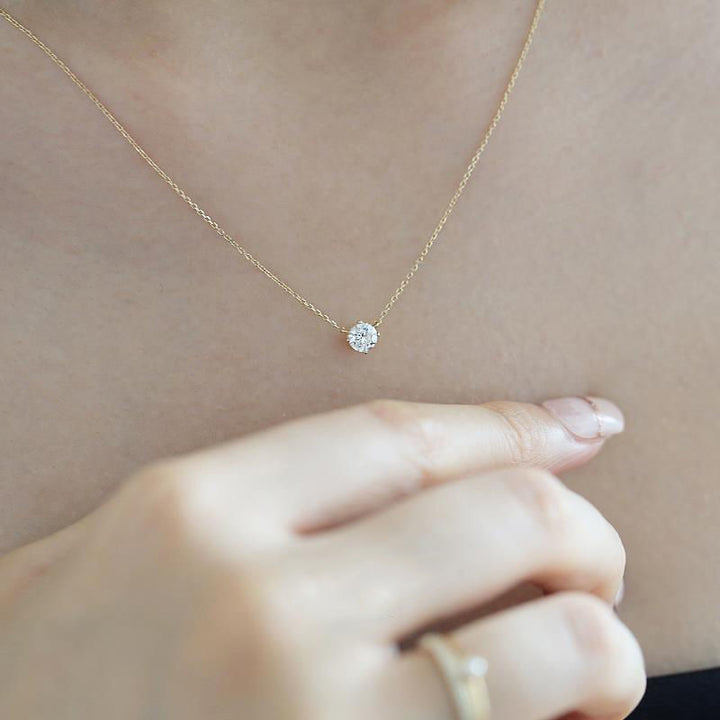 Jewelry Zircon Single Diamond Necklace Simple Girl