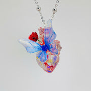 butterfly heart sterling silver necklace, view 2 - MRSLM